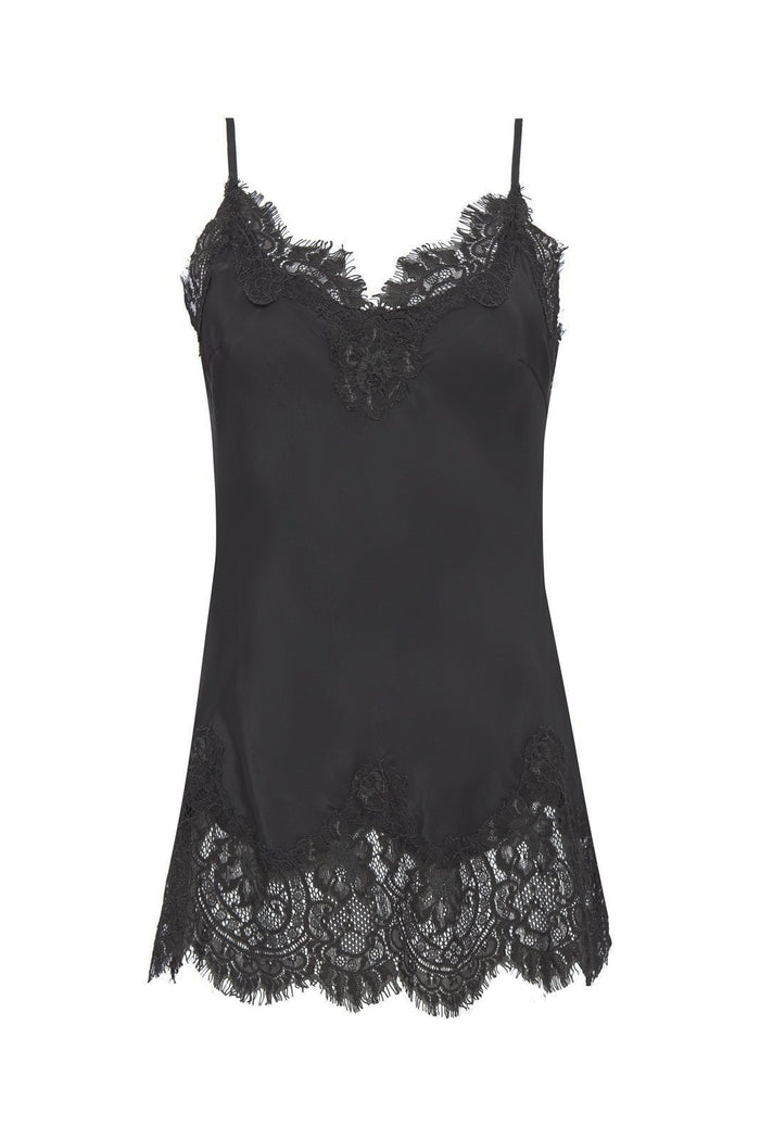 Coco Lace Silk Cami Dark Grey