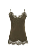 Coco Lace Silk Cami Dark Olive