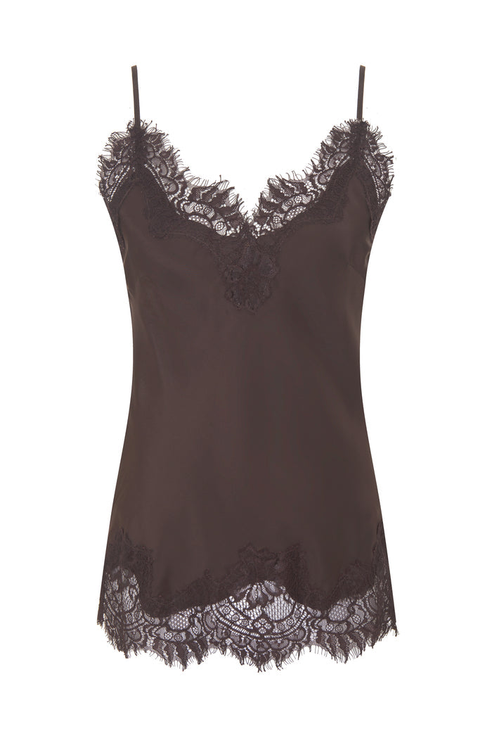 Coco Lace Silk Cami Espresso