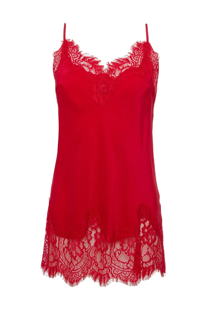 Coco Lace Silk Cami Fiery Red