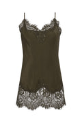 Coco Lace Silk Cami Moss Green