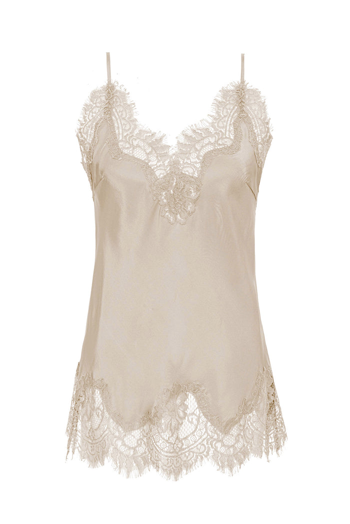 Coco Lace Silk Cami Pearl