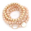 Coffee Multi Color Stack of 4 Bracelet Set