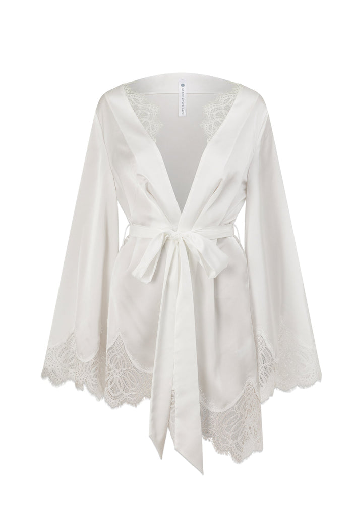 Satin and lace bridal robe.