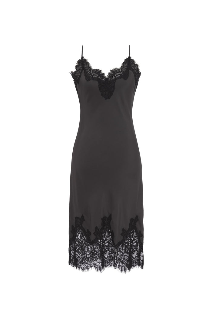 Contrast Coco Bodice Lace Dress Pewter
