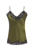 Contrast Floral Lace Silk Cami