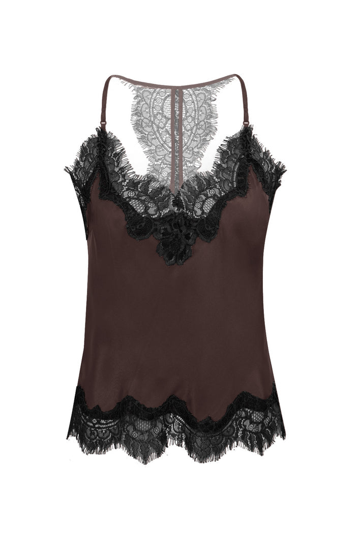 Contrast Lucy Crop Cami Dark Chocolate