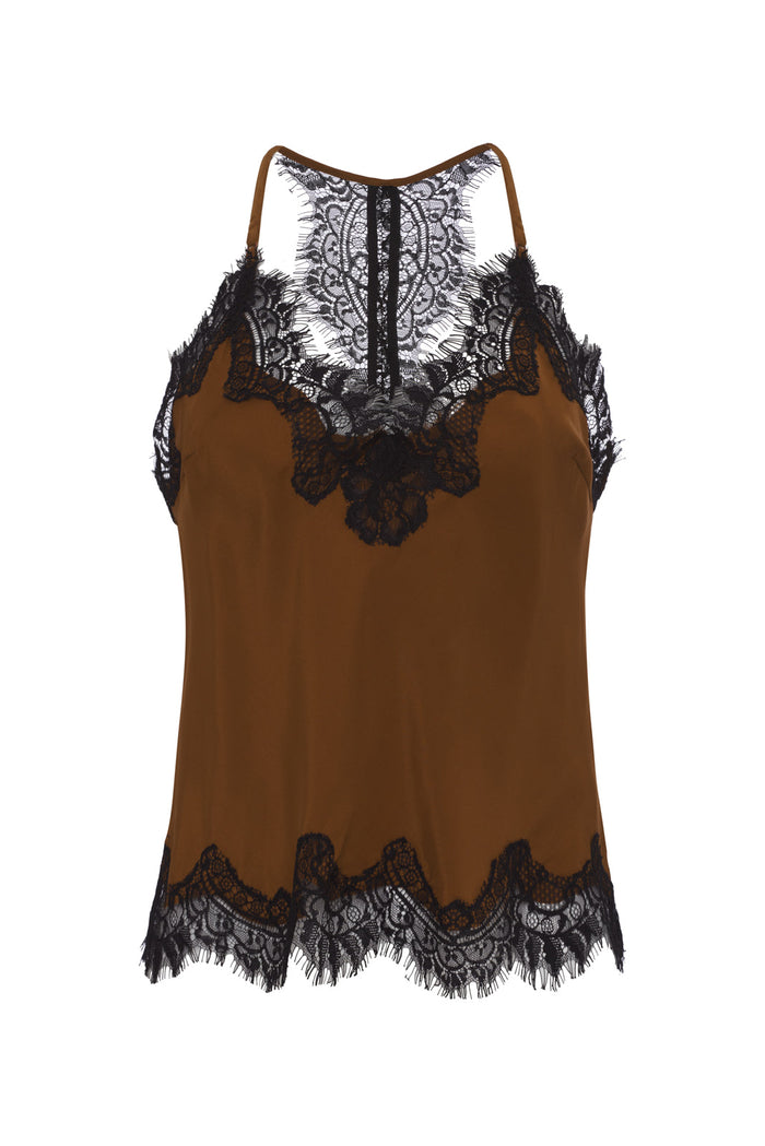 Contrast Lucy Crop Cami Tobacco