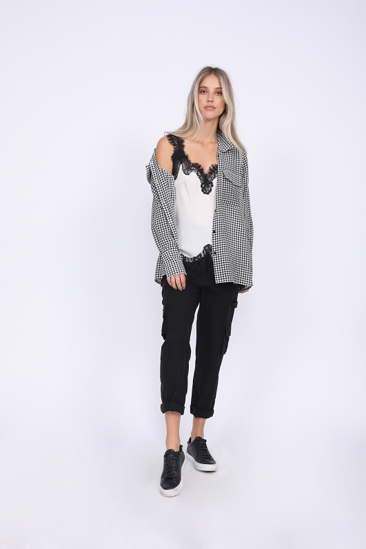 Contrast Megan Camisole Black Dove