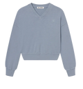 Cropped V Neck Sweatshirt