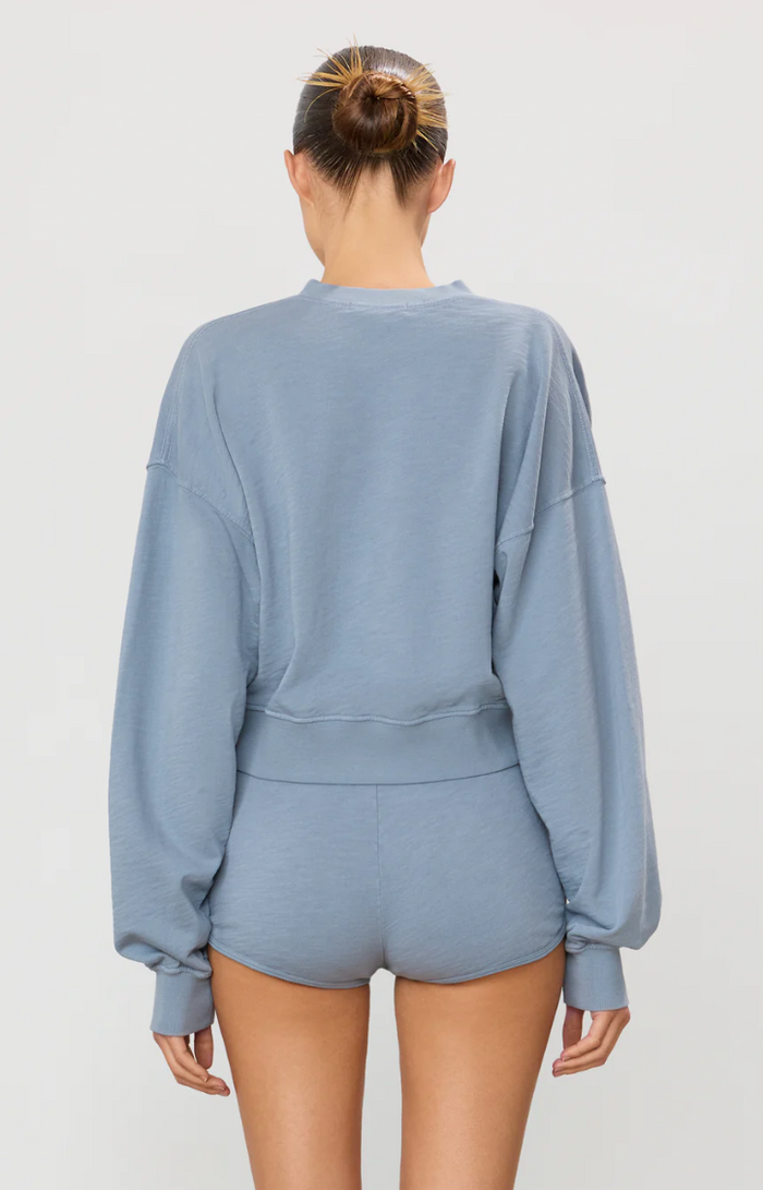 Cropped V Neck Sweatshirt