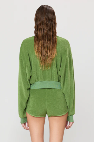 Cropped V-Neck Sweatshirt