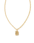 Crystal Letter B Pendant Necklace in Gold Metal
