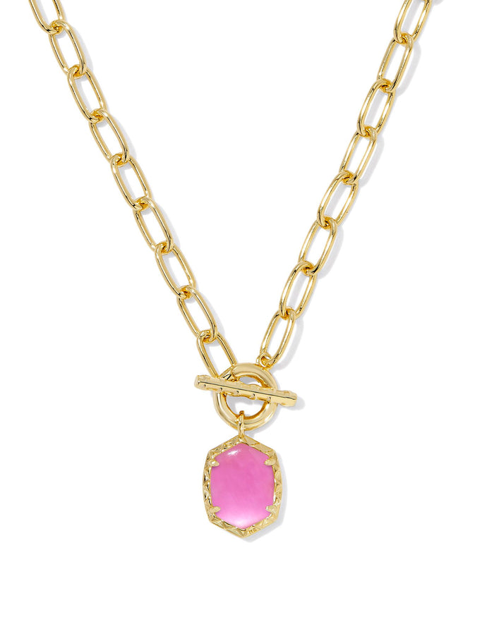 Daphne Link and Chain Necklace in Gold Azalea Illusion