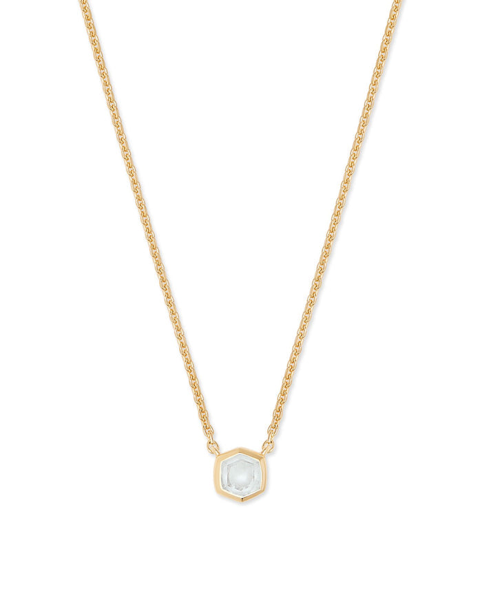 Davie Pendant Necklace in 18k Gold Vermeil Rock Crystal