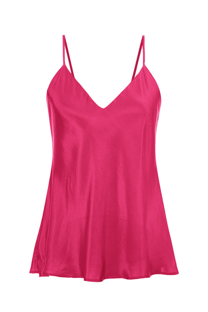 Double Silk Solid Cami Magenta Glow