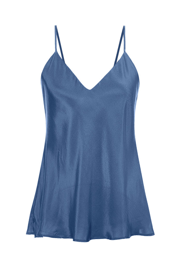 Double Silk Solid Cami Mediterranean Blue