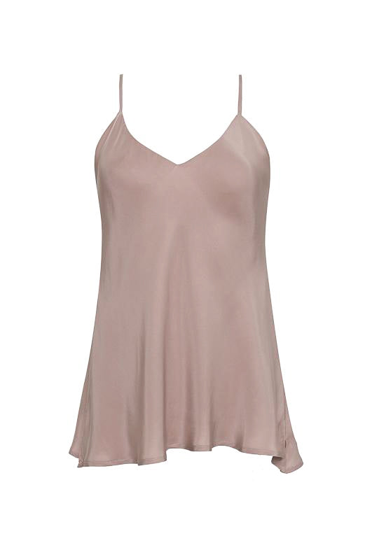 Double Silk Solid Cami Nude Crystal
