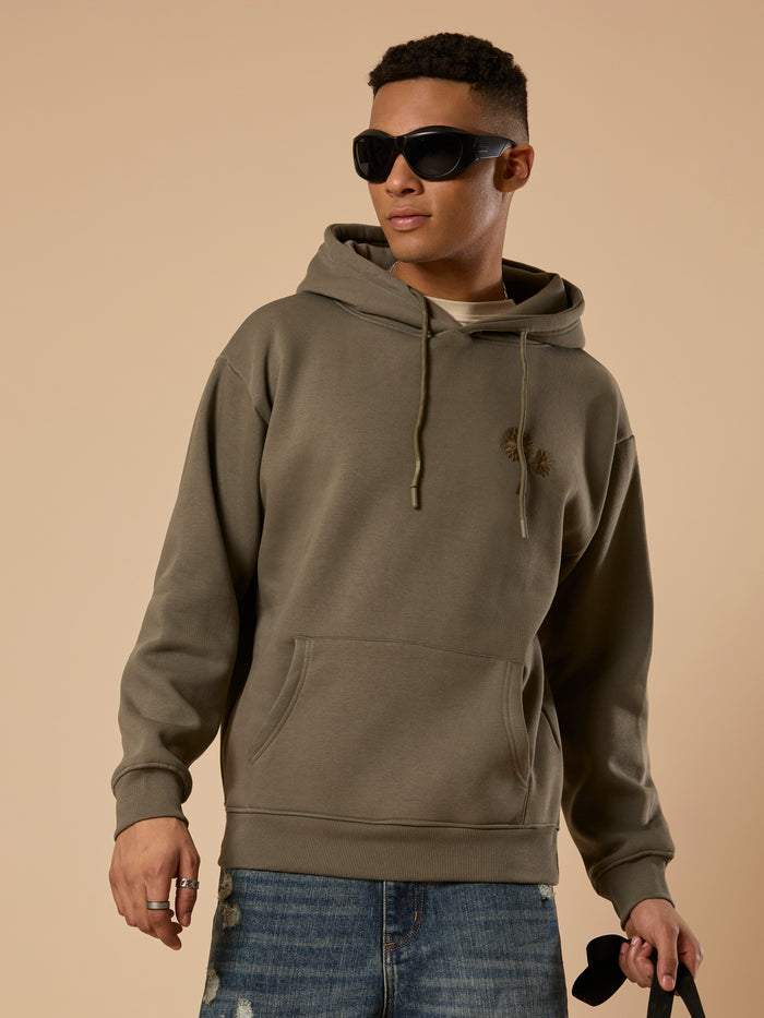 Drift - Printed Hoodie - Olive Green