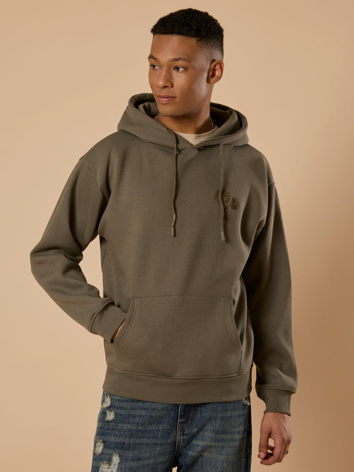 Drift - Printed Hoodie - Olive Green