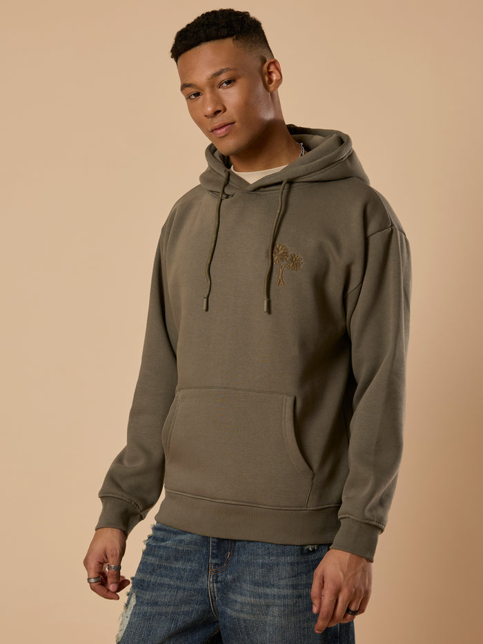 Drift - Printed Hoodie - Olive Green