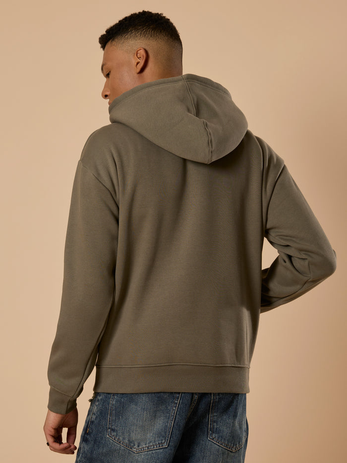 Drift - Printed Hoodie - Olive Green