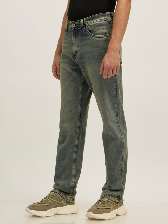 edwin staright fit jeans in blue shade for men