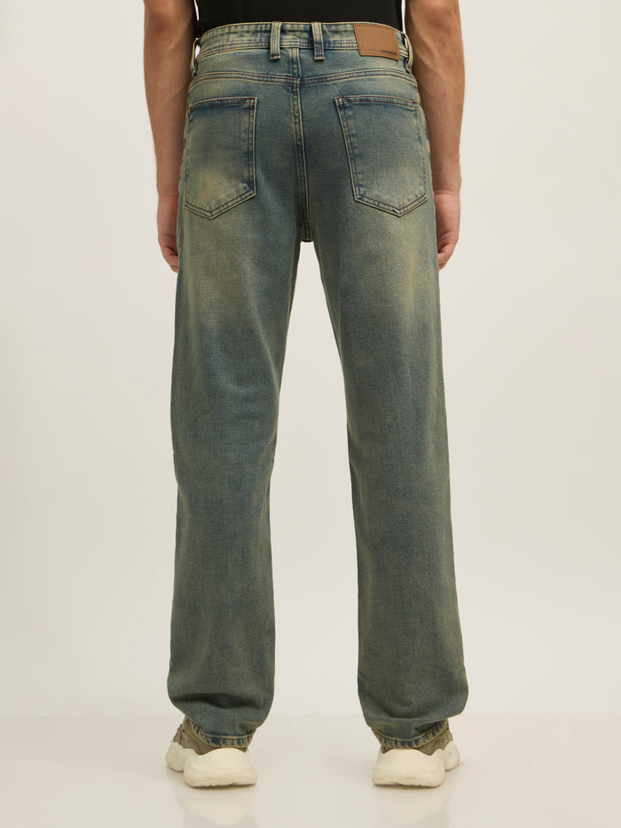 edwin staright fit jeans in blue shade for men