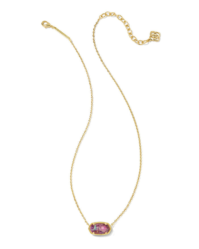 Elisa Necklace in Gold Bronze Veined Purple Turquoise