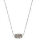 Elisa Silver Pendant Necklace In Platinum Drusy
