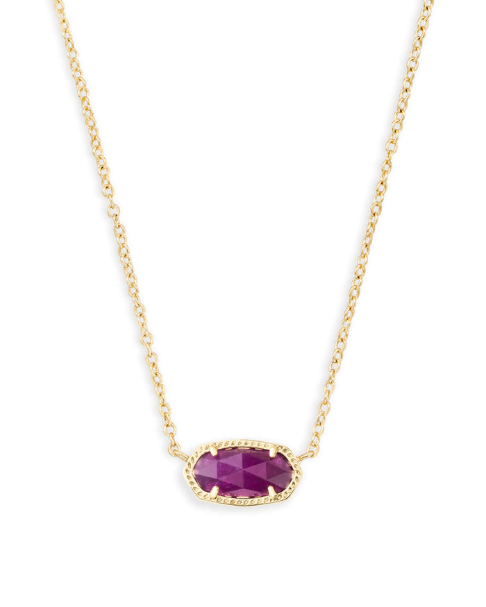 Elisa Gold Pendant Necklace In Purple Jade