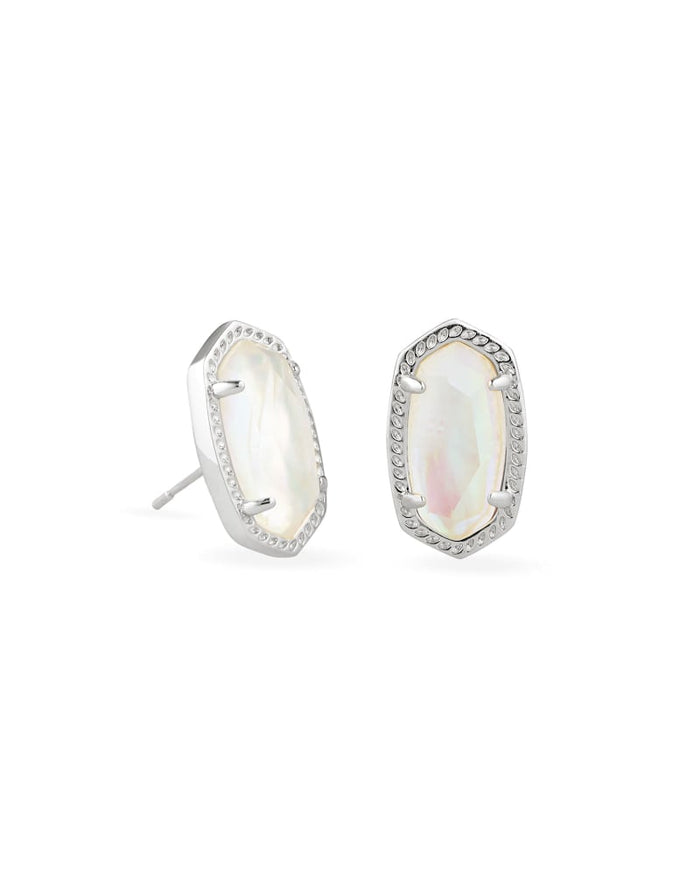 Ellie Stud Earring in Rhodium