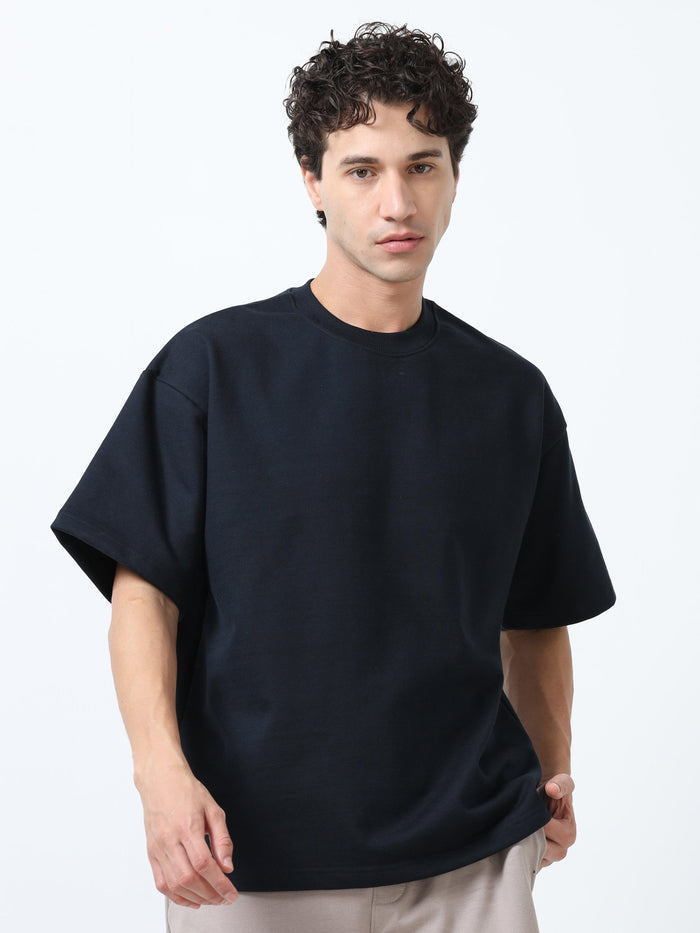 Elowen - Oversized Round neck
 t-Shirt with five sleeve - Espanshe
round neck tshirt for men
five sleeve tshirt for men