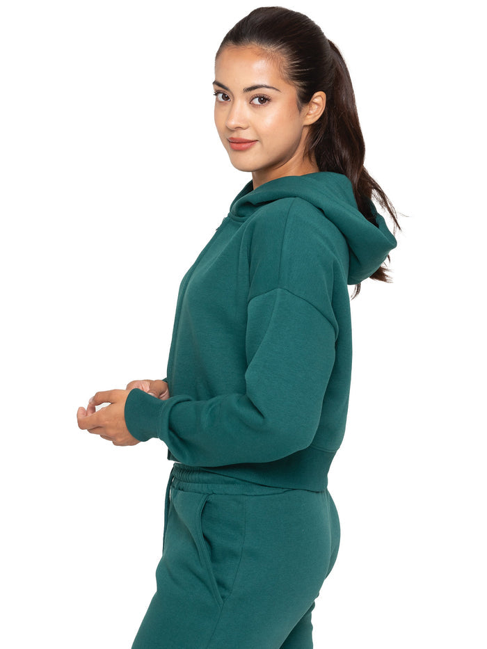 EZLHDCZ595 Womens Cropped Zipped Hoodie GUEST BRAND RAWDENIM
