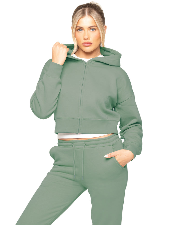 Enzo | Womens Cropped Zipped Hoodie