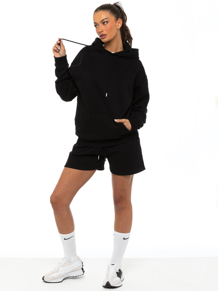EZLHD587 & EZLS597 Enzo | Womens Oversized Pullover Hoodie Tracksuit Set With Shorts ENZO RAWDENIM