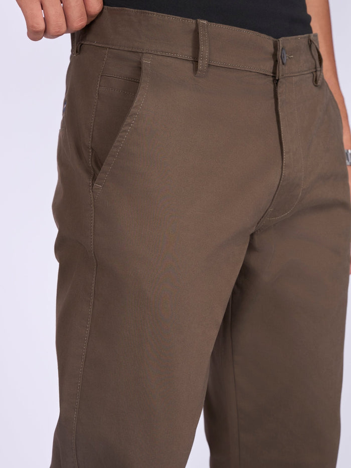 Existence - Skinny Fit Cotton Pant - Espresso Brown