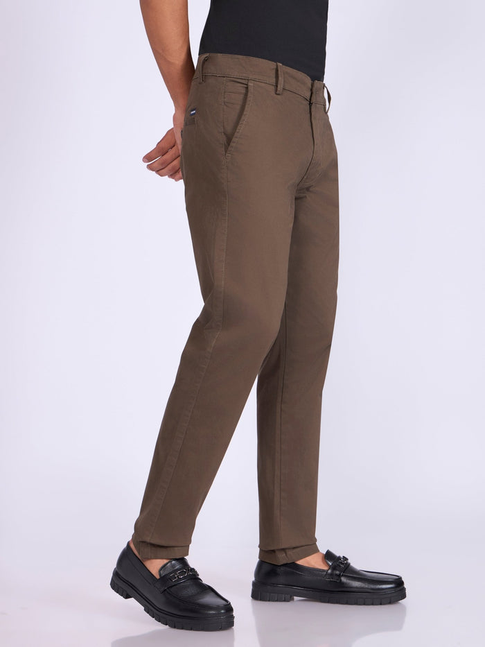 Existence - Skinny Fit Cotton Pant - Espresso Brown