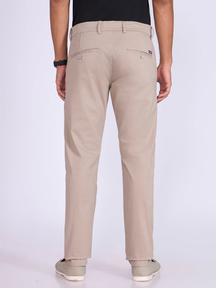 Men's Skinny Fit Cotton Pant in Sand