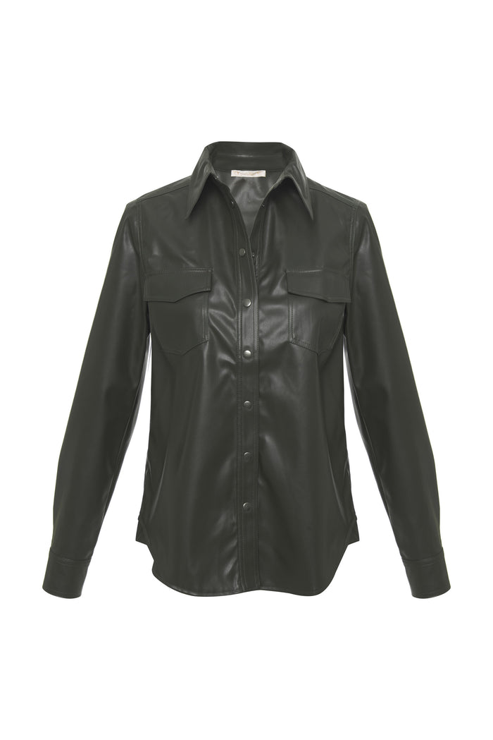 Faux Leather 70's Shirt