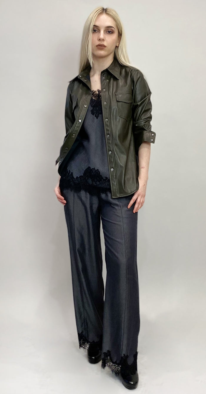 Faux Leather 70's Shirt