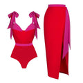 Fiery Swimsuit Set - Red