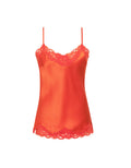 Floral Lace Silk Cami - Acid Orange
