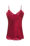 Floral Lace Silk Cami - Dalia Red