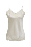 Floral Lace Silk Cami - Dove