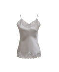 Floral Lace Silk Cami - Ice Grey - Last Piece!