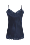 Floral Lace Silk Cami - Navy