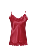 Floral Lace Silk Cami Fiery Red