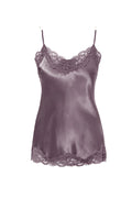 Floral Lace Silk Cami Muted Plum