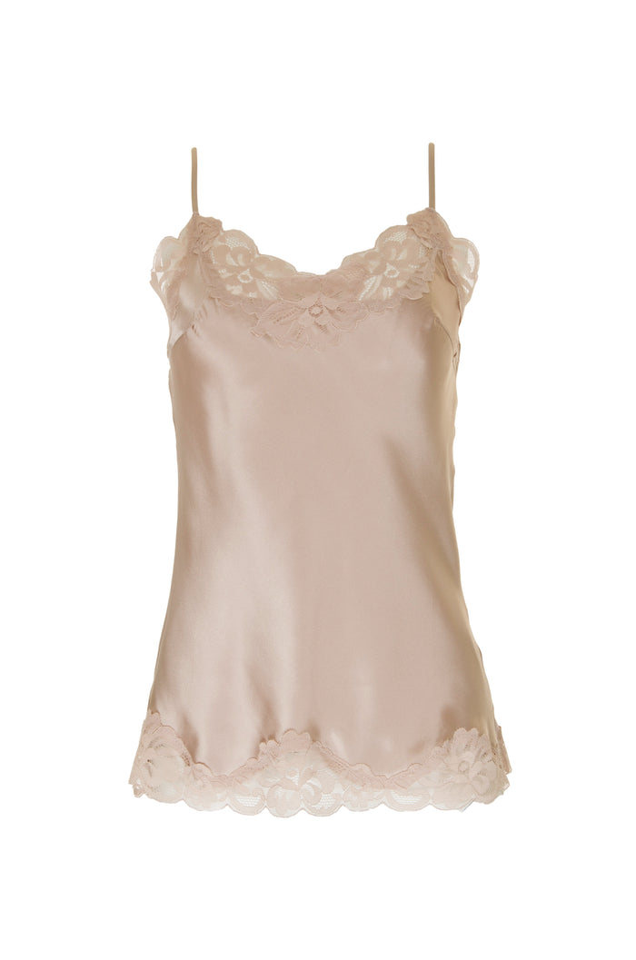 Floral Lace Silk Cami Raffia